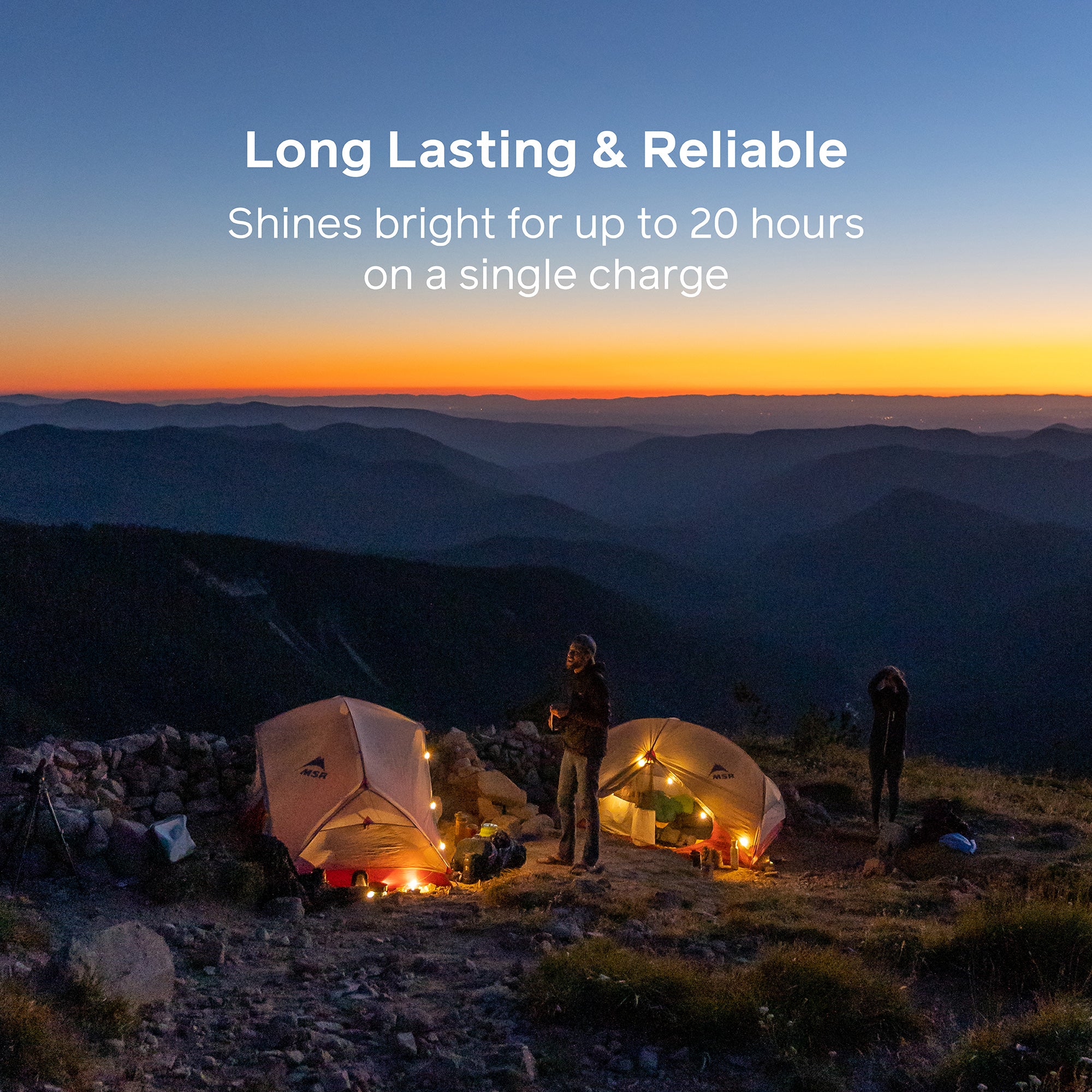 msr led tent light Luci Solar String Lights: White 18'